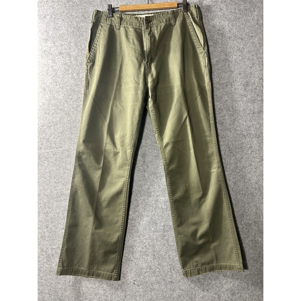 Levi's Mens 34x34 Olive Green Chino Pants Vintage Y2K Straight Leg 100% Cotton